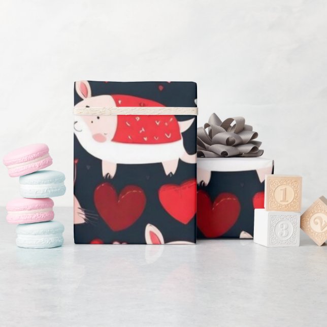 Papier Cadeau Saint Valentin coeur rouge Envelopper papier (Baby Shower)