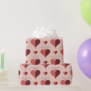Papier cadeau Saint-Valentin Cœurs Art Nouveau Rou