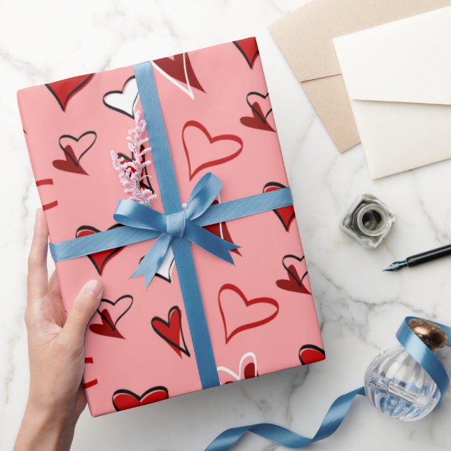 Papier Cadeau Saint Valentin Coeurs d'amour (Cadeaux)