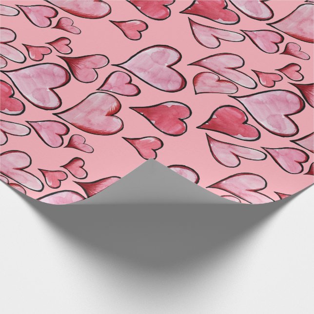 Papier Cadeau Saint Valentin Coeurs d'amour (Coin)