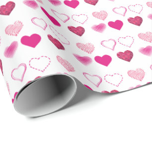 Papier Cadeau Saint-Valentin coeurs roses