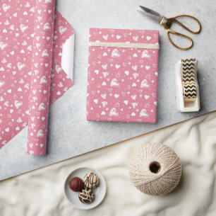 Papier Cadeau Saint Valentin Coeurs roses
