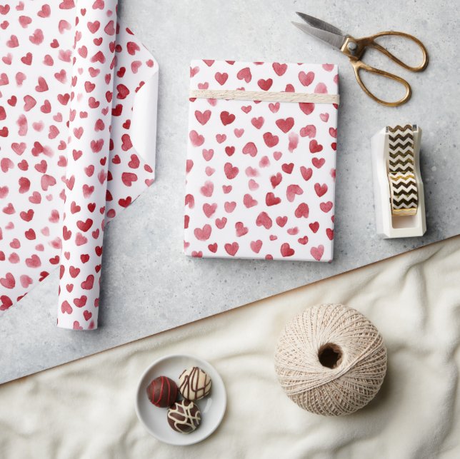 Papier Cadeau Saint-Valentin Cœurs Rouges (Artisanat)
