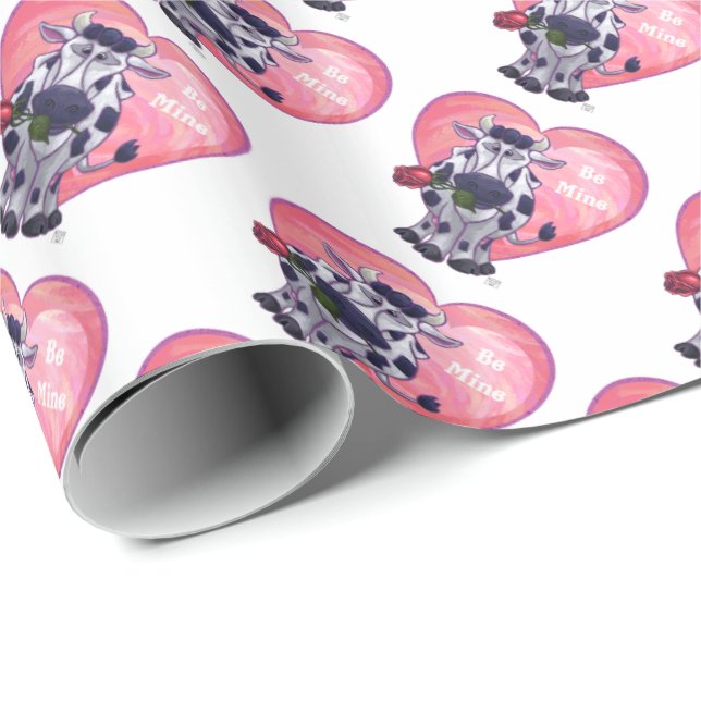 Papier Cadeau Saint Valentin de la vache (Coin rond)