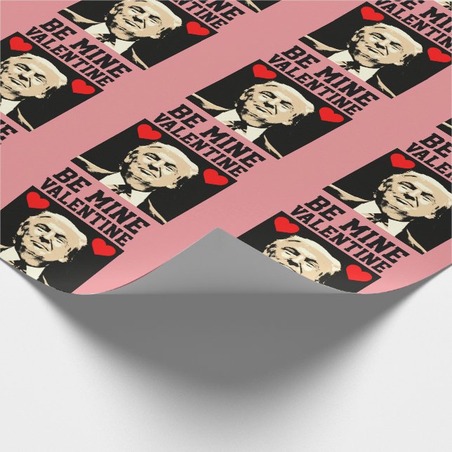 PAPIER CADEAU SAINT-VALENTIN DRÔLE DE DONALD TRUMP  (Coin)