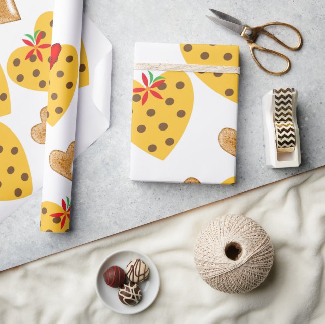 Papier Cadeau Saint Valentin Envelopper le papier Coeurs (Artisanat)