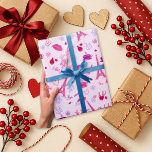 Papier Cadeau Saint Valentin I Love Paris
