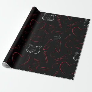 Papier Cadeau Saint-Valentin minimaliste dessiné à la main