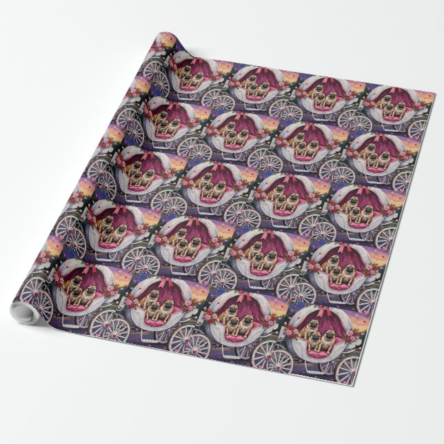 Papier Cadeau Saint-Valentin pour chien Carlin (Déroulé)