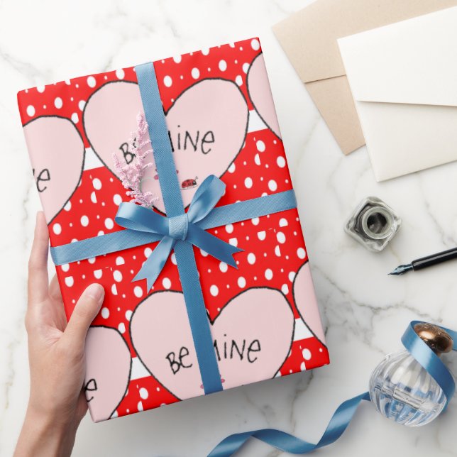 Papier Cadeau Saint Valentin Sois Mienne Cœurs Rou (Cadeaux)