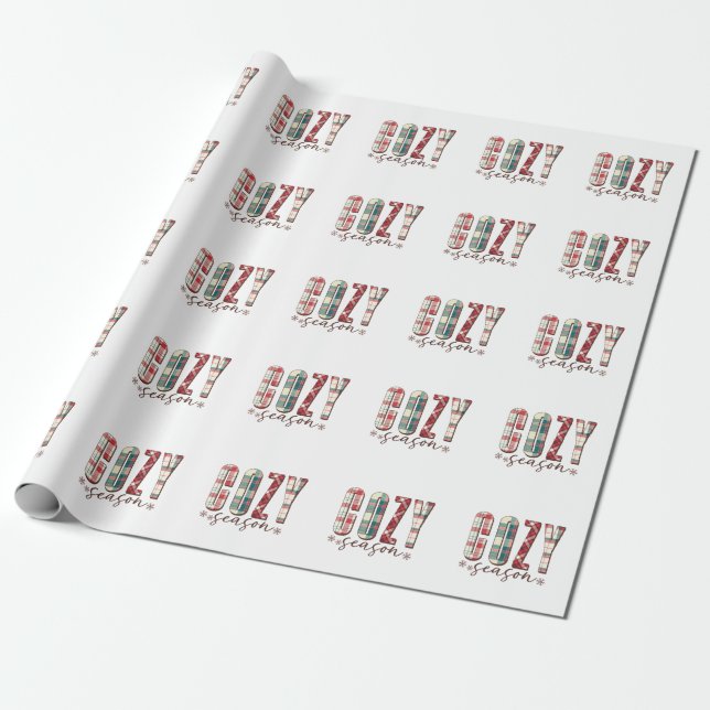Papier Cadeau Saison cosy de cadeaux de Noël (Déroulé)