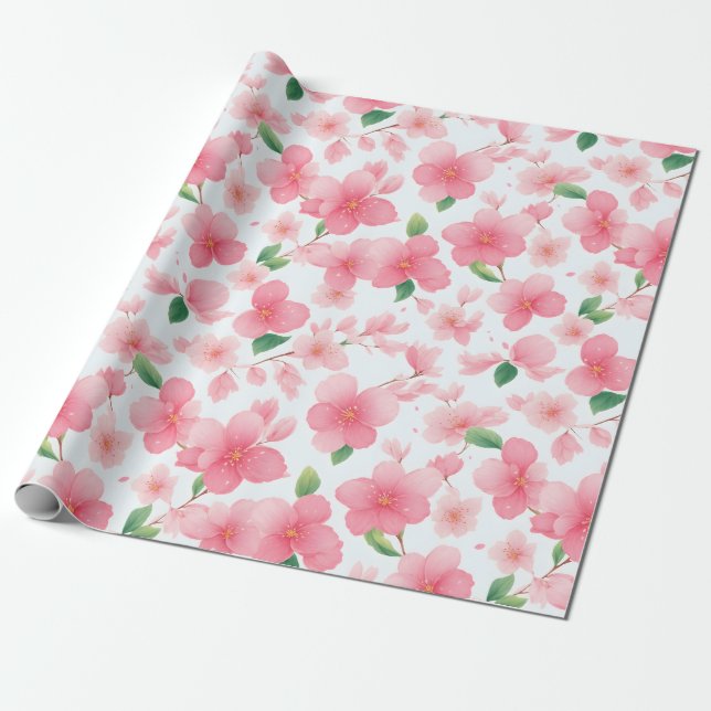 Papier Cadeau Sakura De Charme Pour Les Cadeaux Spéciaux (Déroulé)