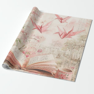 Papier Cadeau Sakura Vintage Origami Sérénité (1)