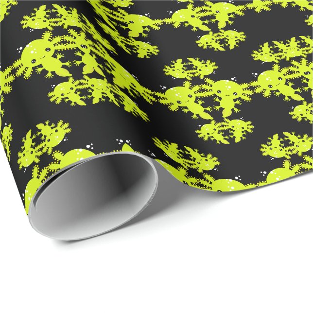 Papier Cadeau Salamandre axotique exotique (Coin rond)