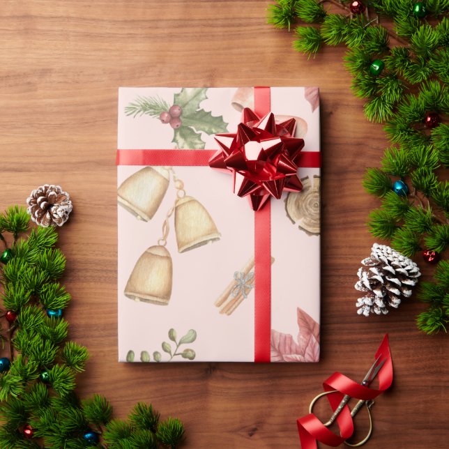 Papier Cadeau Salon de Beauté Joyeux Noël Papier d'Emballage (Cadeau de vacances)