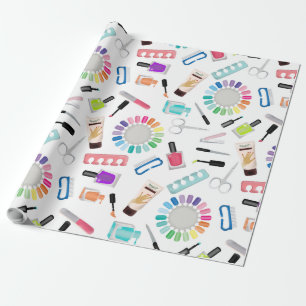 Papier Cadeau Salon de beauté Manucure Pédicure Ongles 