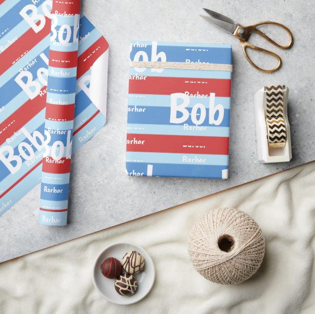 Papier Cadeau Salon de beauté, Salon de coiffure Barbier  (Artisanat)