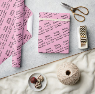 Papier Cadeau Salon de beauté, Salon de coiffure Contrôle de sty