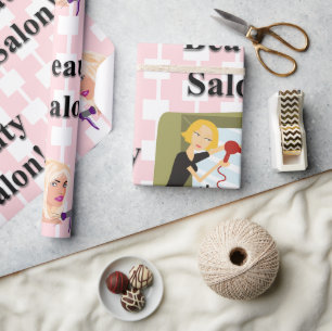 Papier Cadeau Salon de beauté, Salon de ongles et maquillage Spa