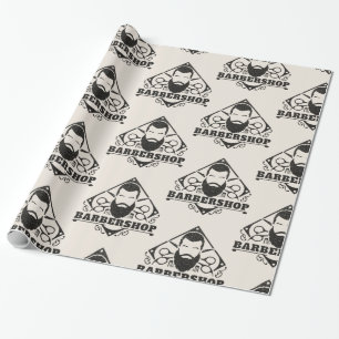 Papier Cadeau Salon de coiffure aspect cuir