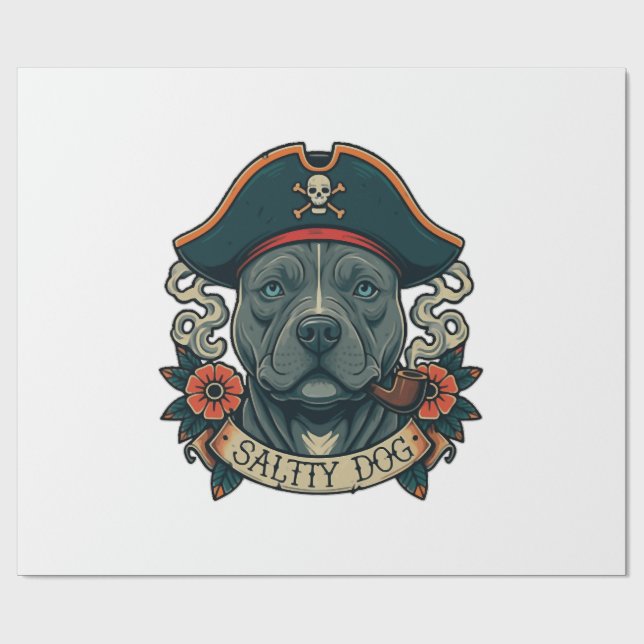 Papier Cadeau Salty Dog Pitbull (Plat)