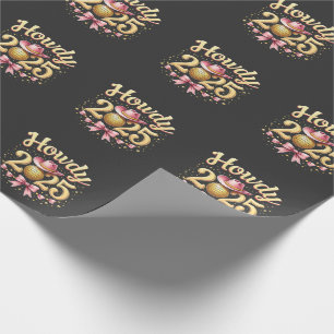 Papier Cadeau Salut 2025 Nouvel An Cowboy Western