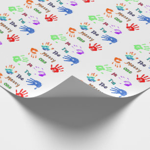 Papier Cadeau Salut, je suis The Messy One - Paint Handprints