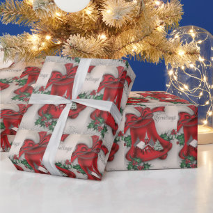 Papier Cadeau Salutations de Noël de l'église vintage Bell