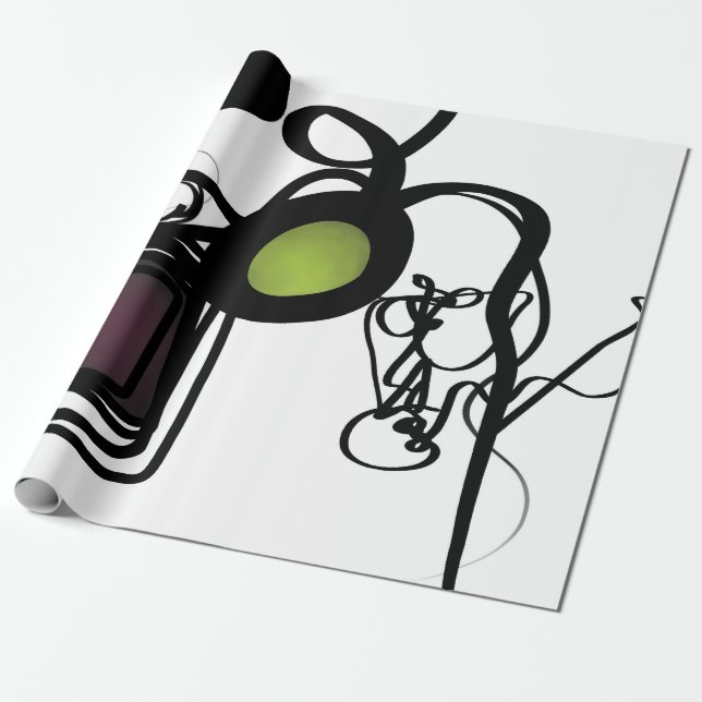 Papier Cadeau Salutations de Philydion : Abstrait noir & blanc (Déroulé)