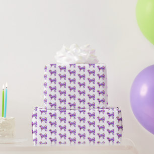 Papier Cadeau Samoyé mignon chien Silhouette violet PY&B blanc