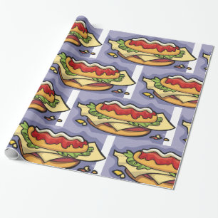 Papier Cadeau Sandwich au fromage, à la laitue et à la sauce