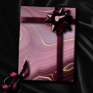 Papier Cadeau Sangria Strata   Moody Pink and Purple Luxe Agate