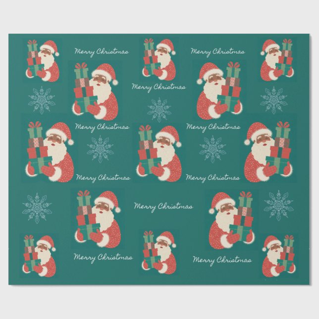 Papier Cadeau Santa Christmas  (Plat)