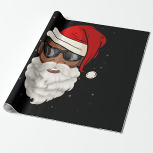 Papier Cadeau Santa Claus Black Xmas Santa Afro African American