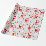 Papier Cadeau Santa Claus et Mme Claus Christmas Dance<br><div class="desc">Motif de Noël mignon</div>