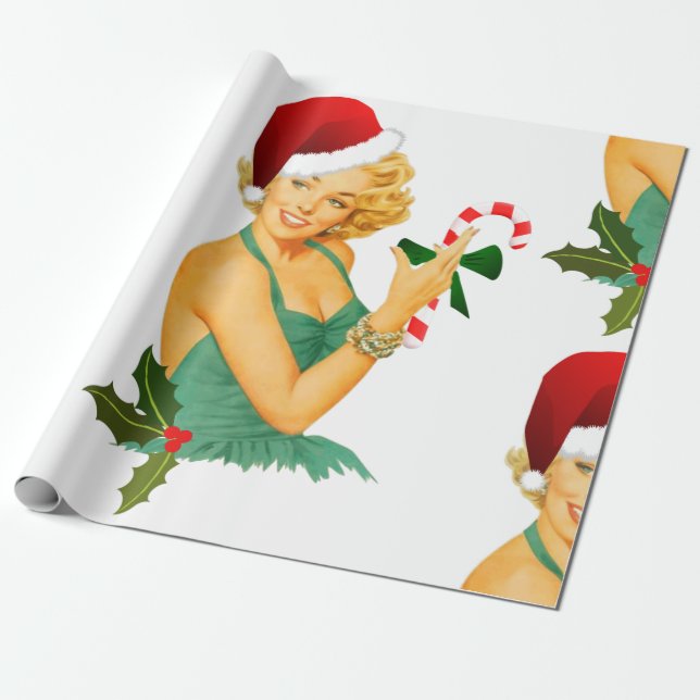 Papier Cadeau santa claus pin up (Déroulé)