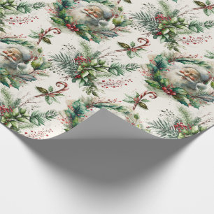 Papier Cadeau Santa Claus victorien avec papier enveloppant creu