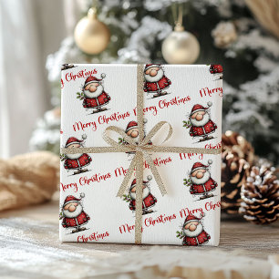 Papier Cadeau Santa drôle et fantaisiste Humour Noël Emballage 