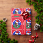 Papier Cadeau Santa Hat Trump Riged Red Christmas<br><div class="desc">Trump porte un chapeau de Père Noël et une couronne et dit que Noël est truqué par ce design amusant.</div>
