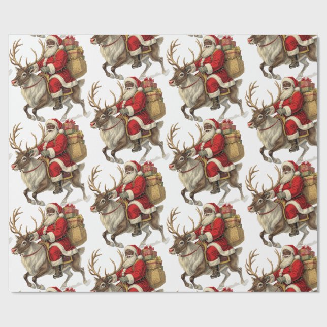 Papier Cadeau Santa Return Address Label  (Plat)