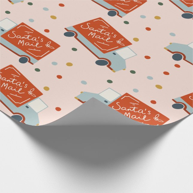 Papier Cadeau Santa's Mail Truck Illustration Wrapping Paper (Coin)