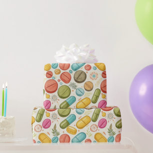 Papier Cadeau Santé & Pharmacie Leaf Boho Color Capsule
