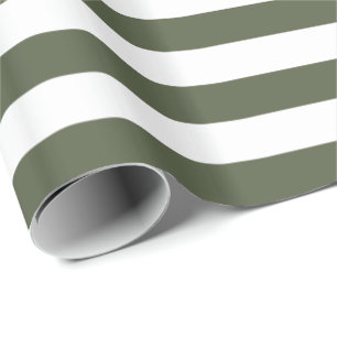 Papier Cadeau Sapin de Chypre Vert/Rayure Blanche