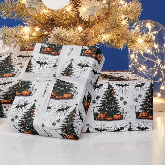 Papier Cadeau Sapin de citrouille de vacances (Vacances)