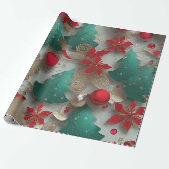 Papier Cadeau Sapin de Noël (Déroulé)