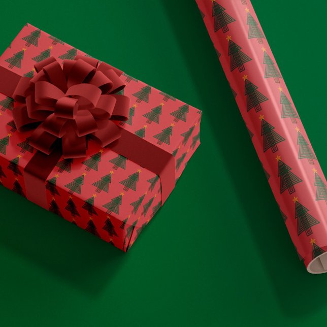 Papier Cadeau Sapin de Noël Art Déco (Créateur téléchargé)