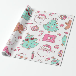 Papier Cadeau Sapin de Noël Bonhomme de neige Fête de Noël  Je