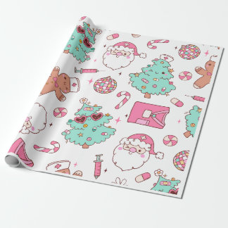 Papier Cadeau Sapin de Noël Bonhomme de neige Fête de Noël Je