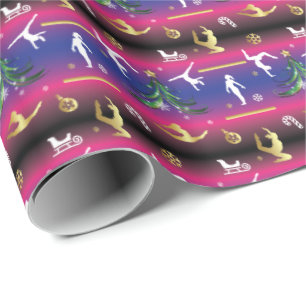 Papier Cadeau Sapin de Noël de gymnastique féminine