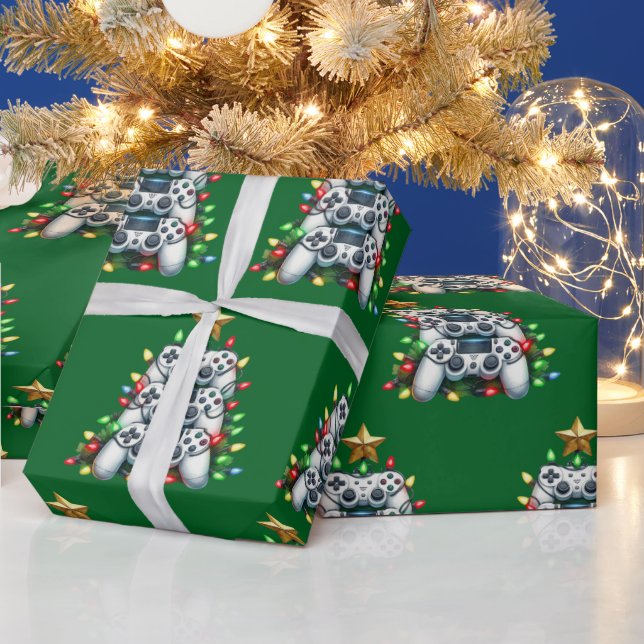 Papier Cadeau Sapin de Noël de joueur (Vacances)